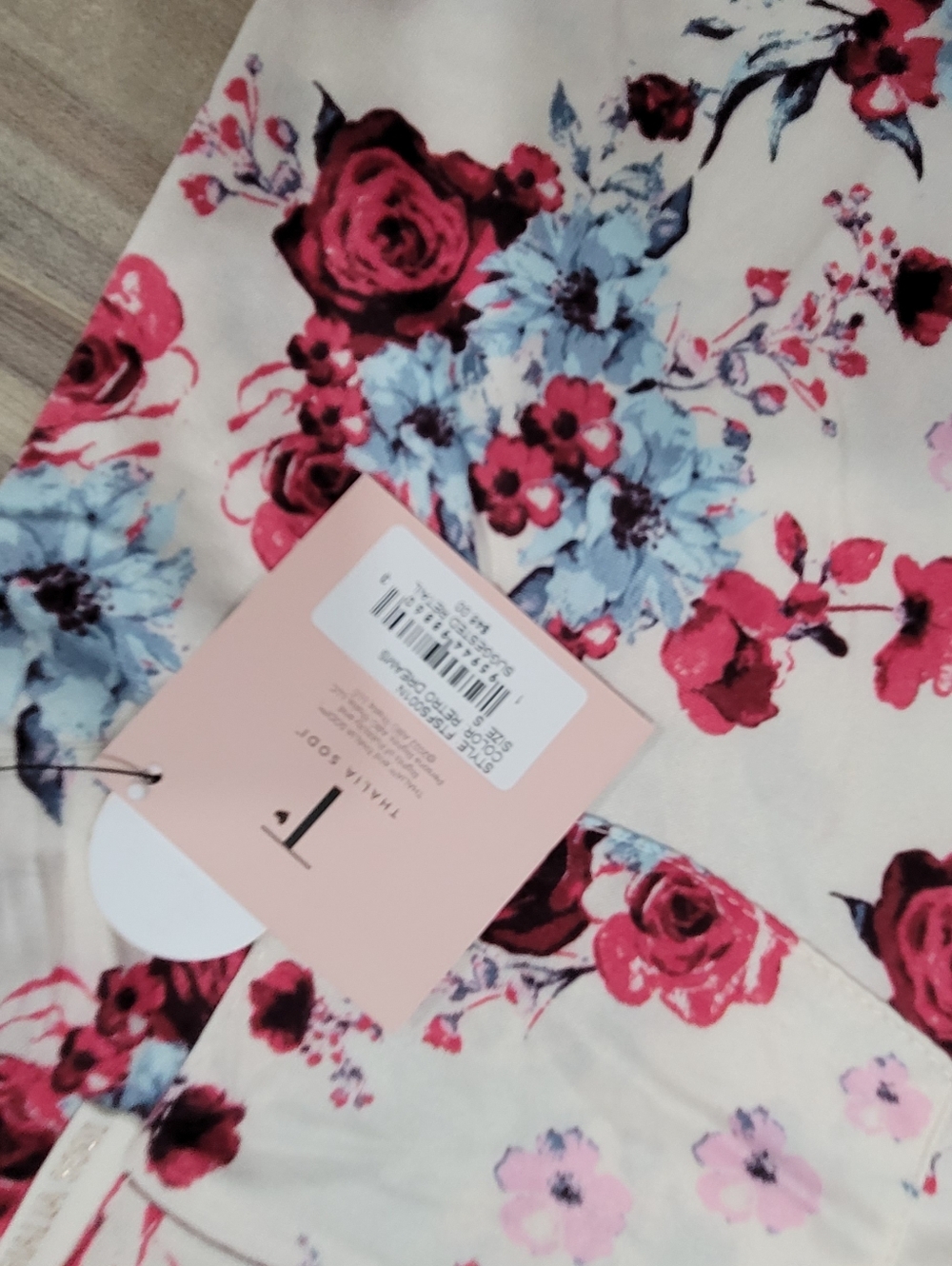 SOFT Pink Floral Button-Down Shirt with Blue Accents Pajama Dress